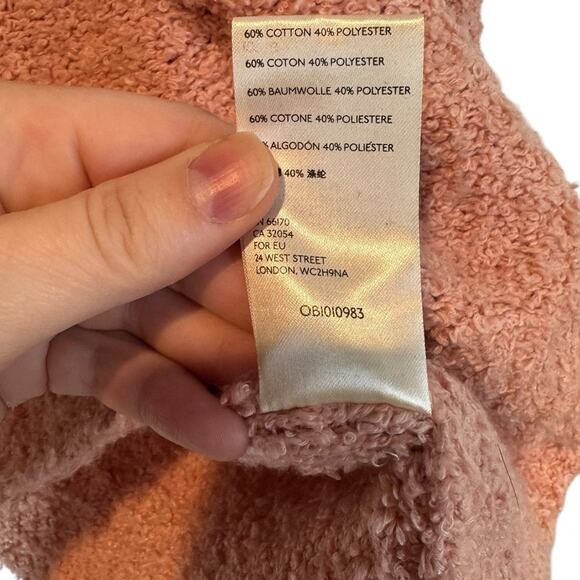 Free People Finders Keepers V Neck Boucle Sweater Blush Pink Medium Cozy Warm - Picture 7 of 9